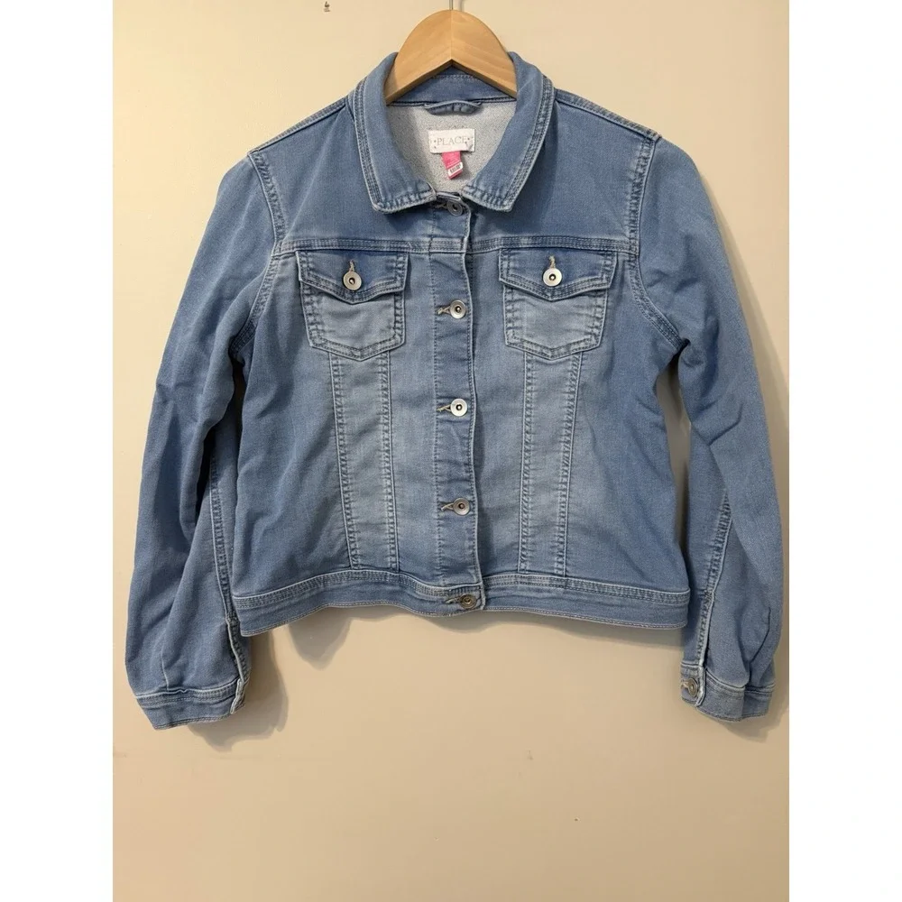 Childrens Place Jean Jacket Girls Size XL 14 Stretch Blue Soft Denim 100%Lyocell